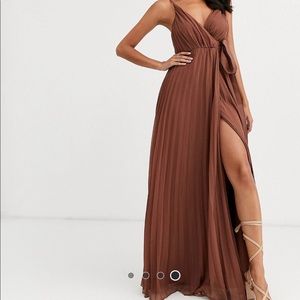Brown wrap dress